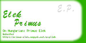 elek primus business card